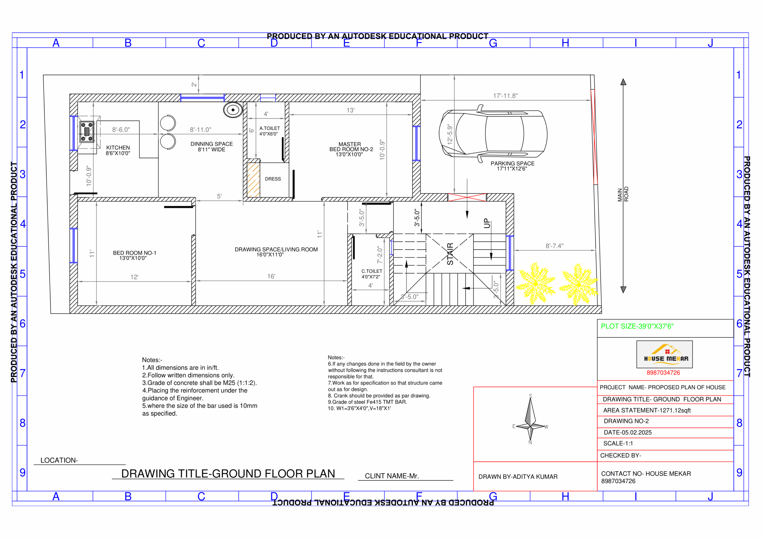 HouseMaker - Architect company of Bihar 37 Drawing1-Model-1